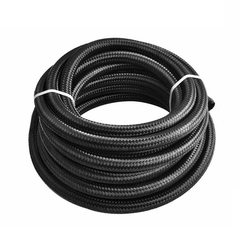 CHOWTY 6AN 20Feet Stainless Steel Nylon Braided Fuel Line Hose Oil Gas Hose Oil Line Hose Black - Image 1